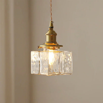 Geometric Glass Brass Pendant Light