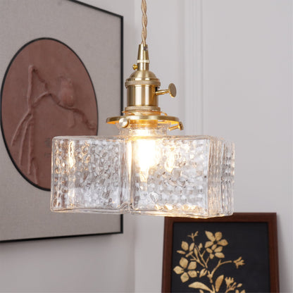 Geometric Glass Brass Pendant Light