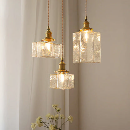Geometric Glass Brass Pendant Light