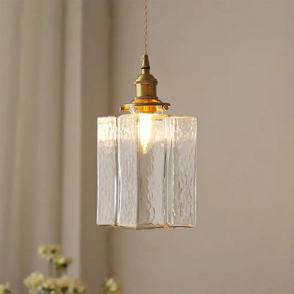 Geometric Glass Brass Pendant Light