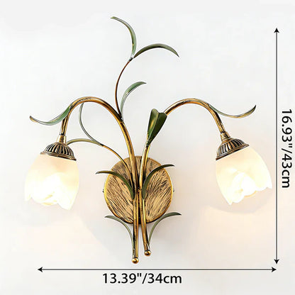 Florence Vintage Floral Glass Wall Light