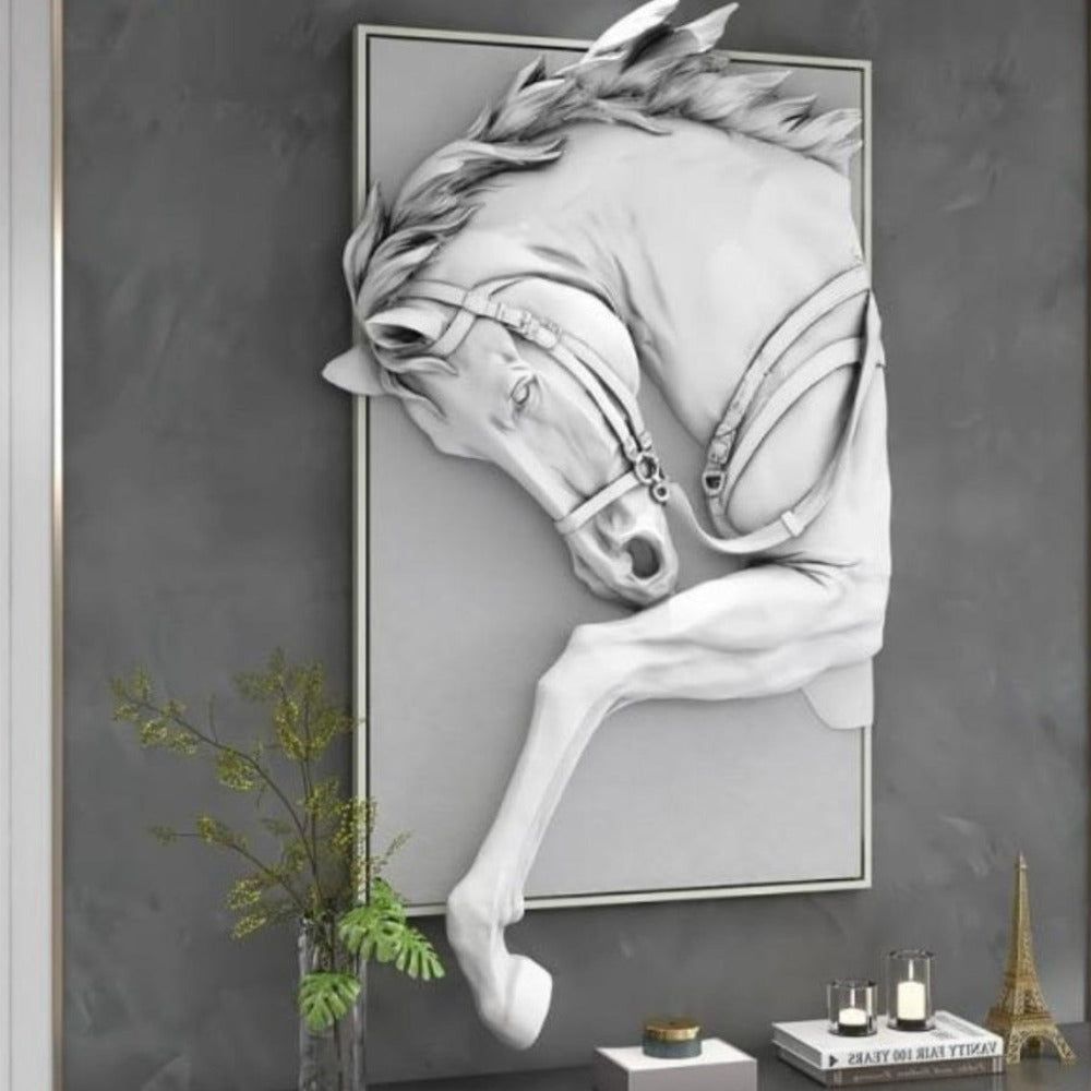 3D Horse Relief Wall Art