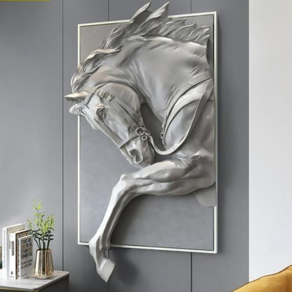 3D Horse Relief Wall Art