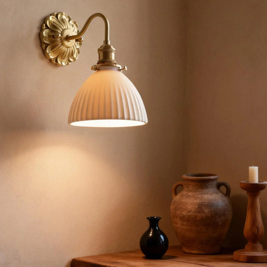 Bravelle Brass Ceramic Wall Light