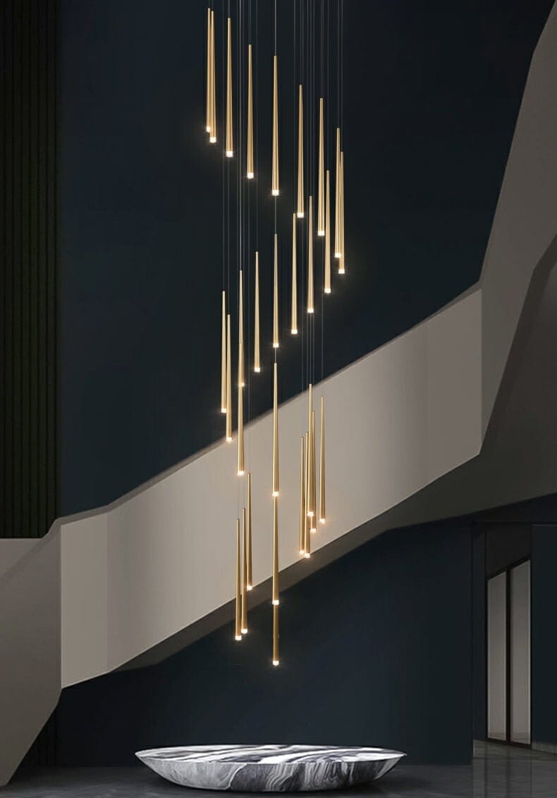 Gold Tube Chandelier