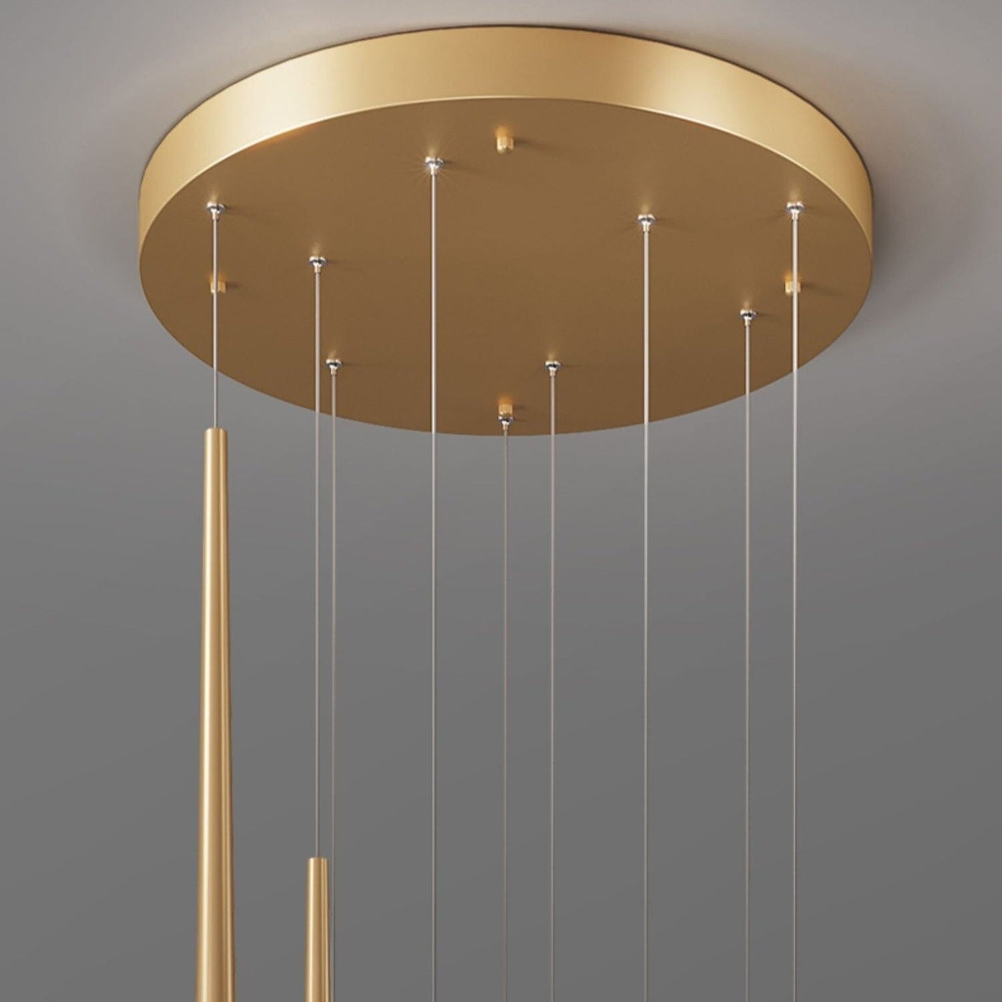 Gold Tube Chandelier