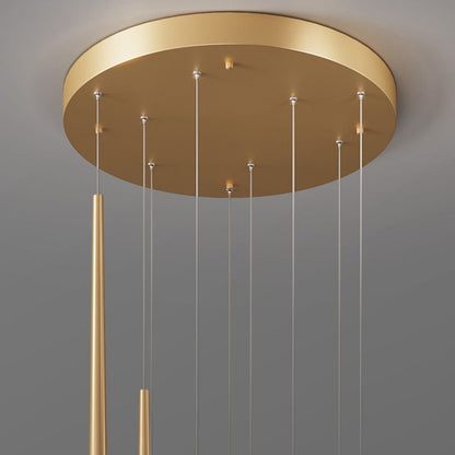 Gold Tube Chandelier
