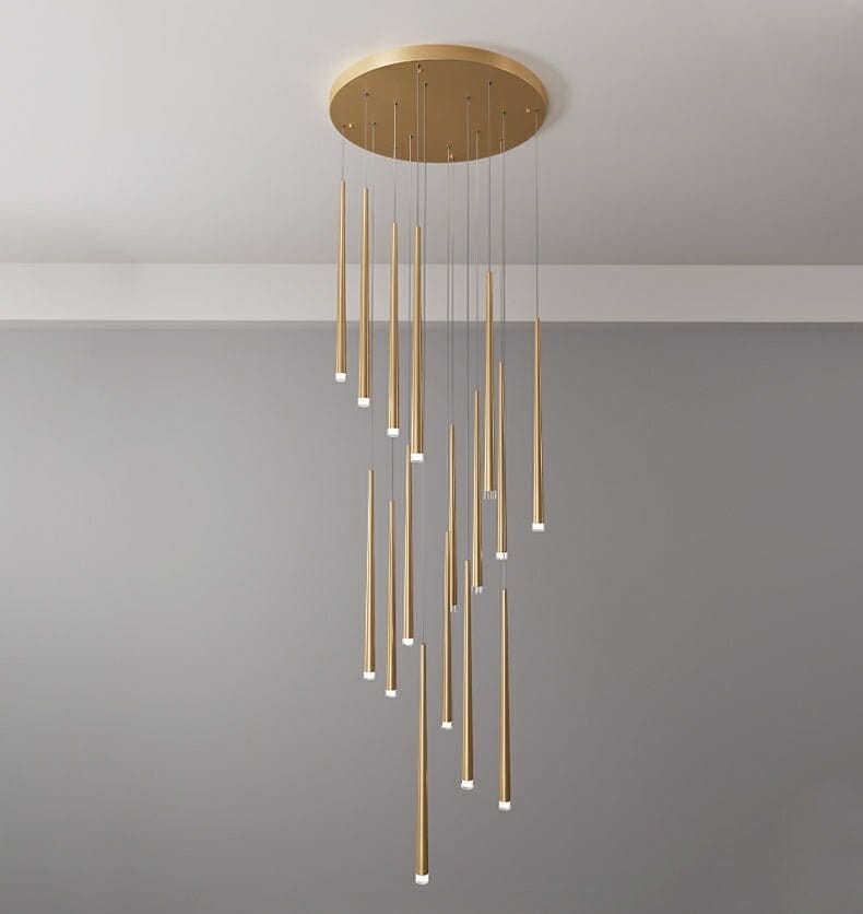 Gold Tube Chandelier