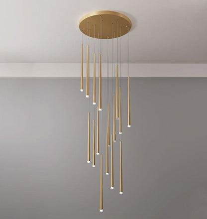 Gold Tube Chandelier