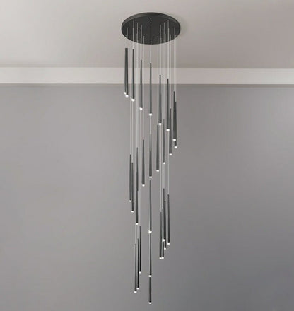Gold Tube Chandelier