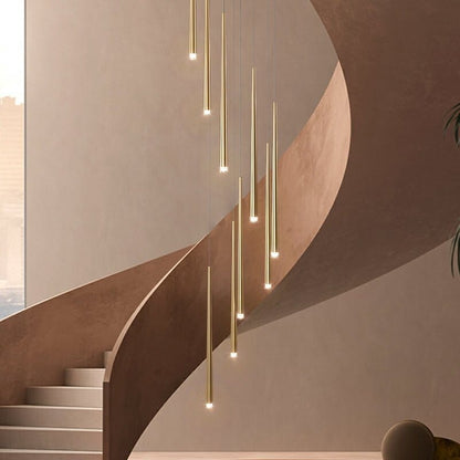 Gold Tube Chandelier