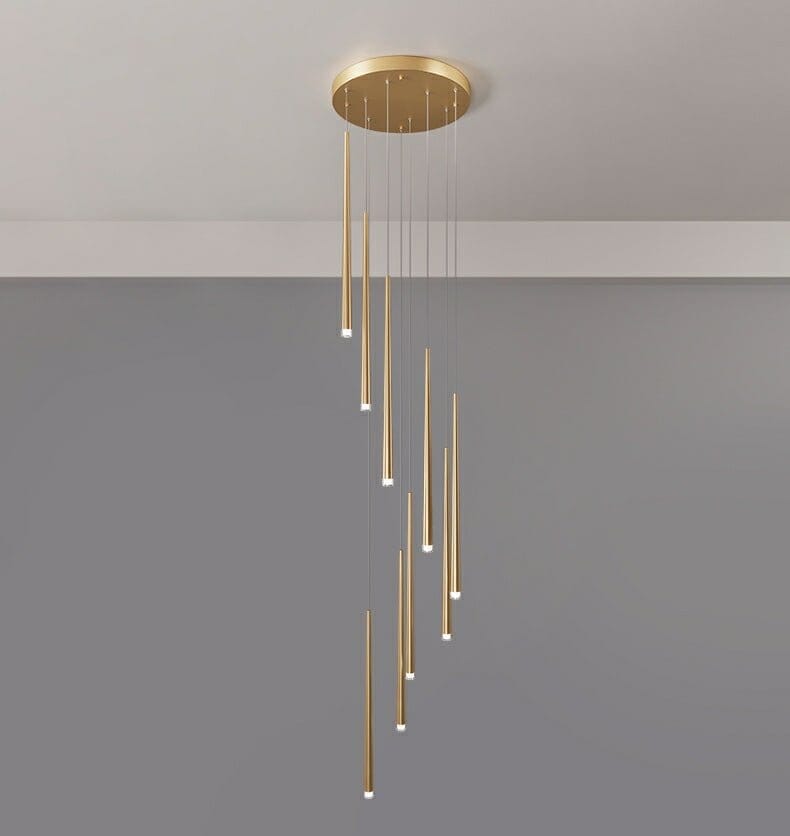 Gold Tube Chandelier