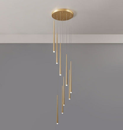 Gold Tube Chandelier