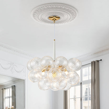 Ribbed Glass Cluster Bubble Chandelier