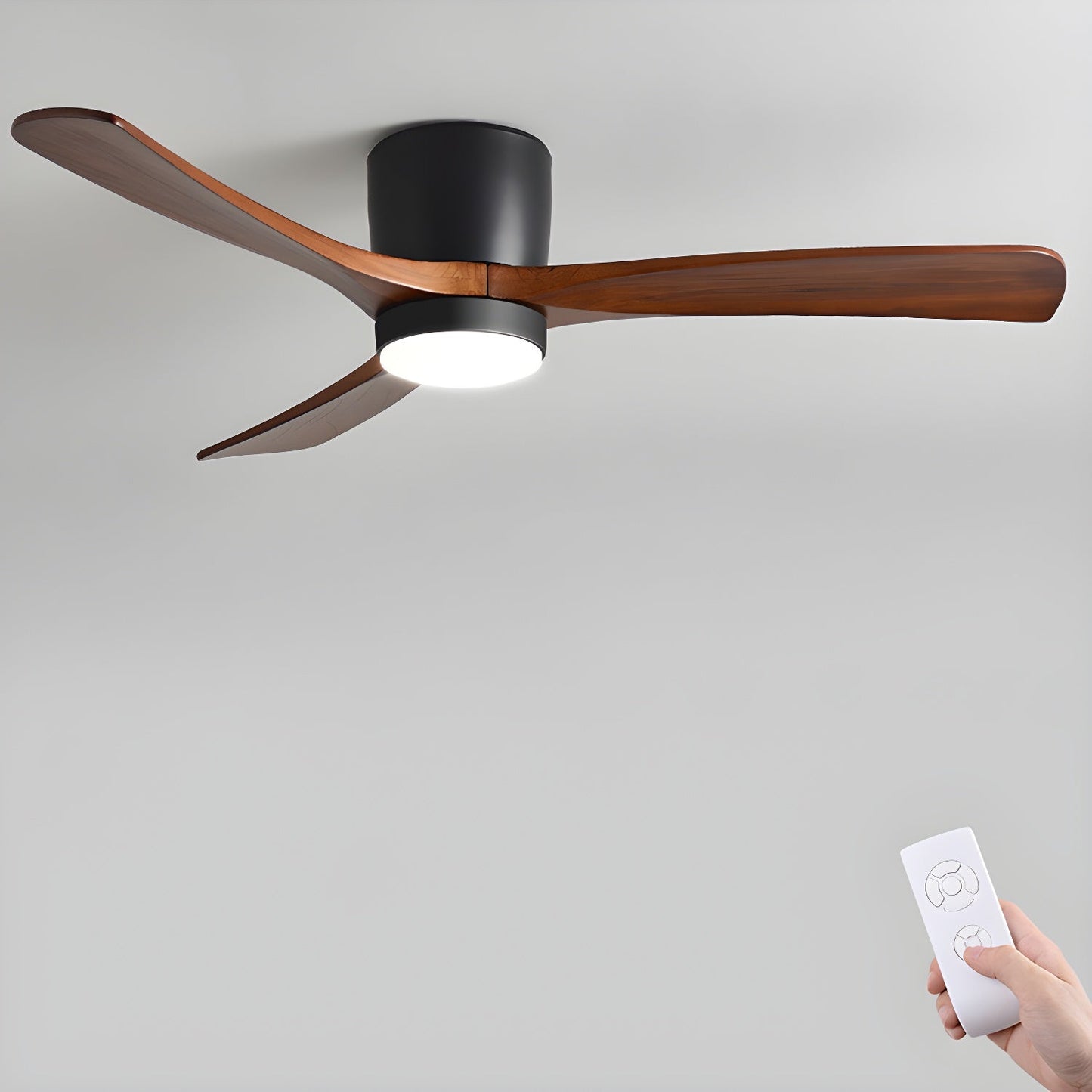 Modern Wooden LED Ceiling Fan Light
