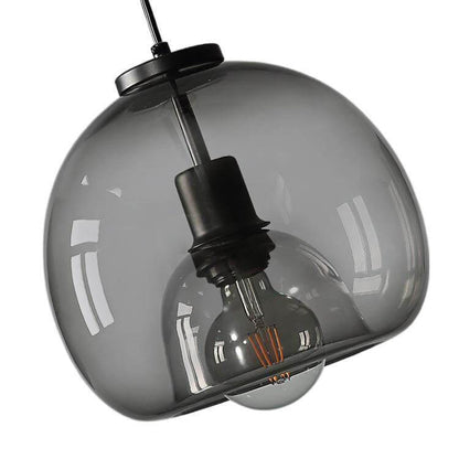 Modern Smoked Glass Globe Pendant Light