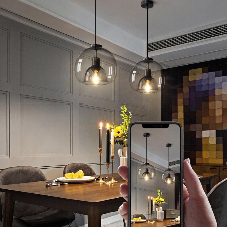 Modern Minimalist Glass Globe Pendant Light