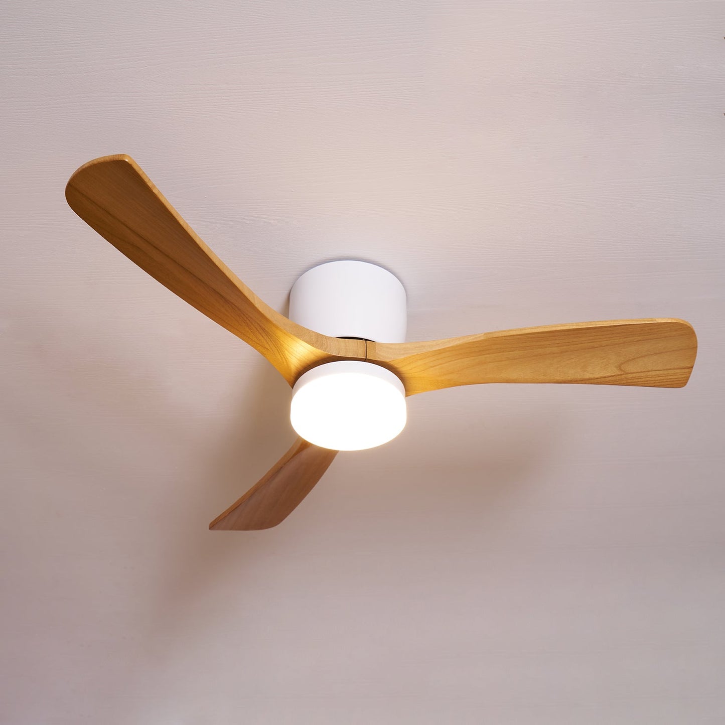 Modern Wooden LED Ceiling Fan Light