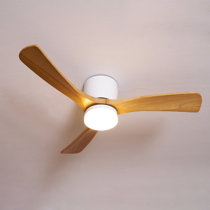 Modern Wooden LED Ceiling Fan Light