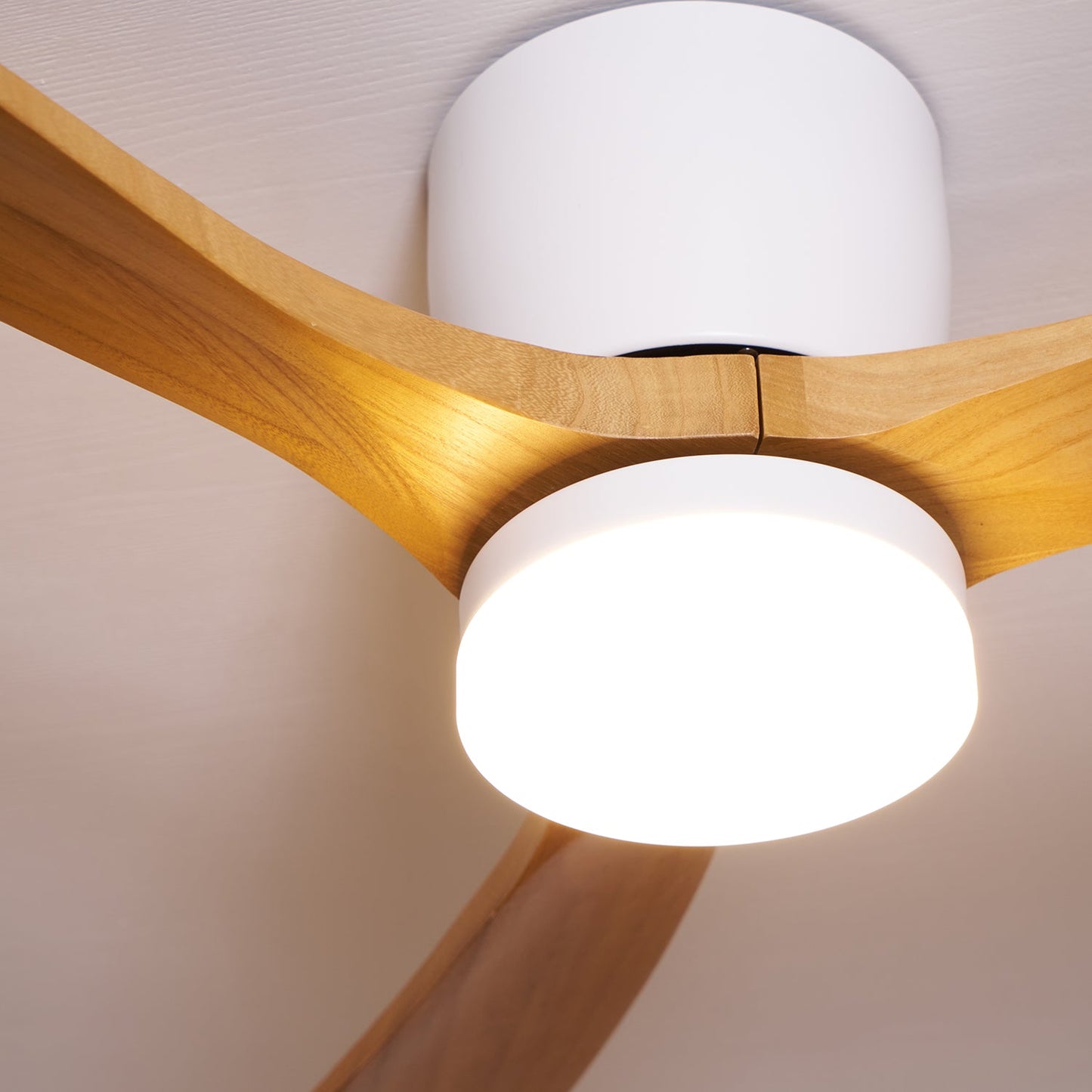 Modern Wooden LED Ceiling Fan Light