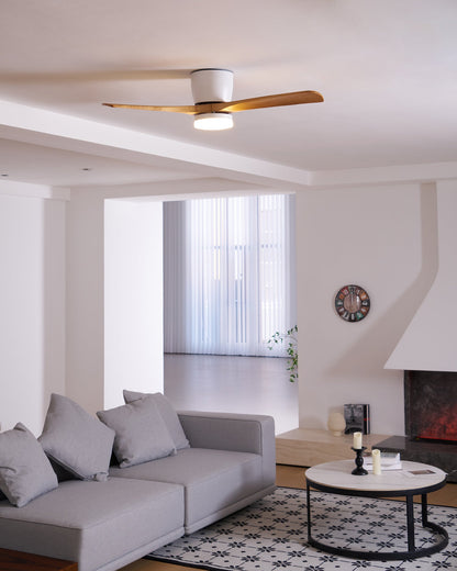 Modern Wooden LED Ceiling Fan Light