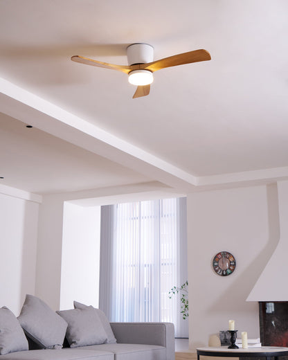 Modern Wooden LED Ceiling Fan Light