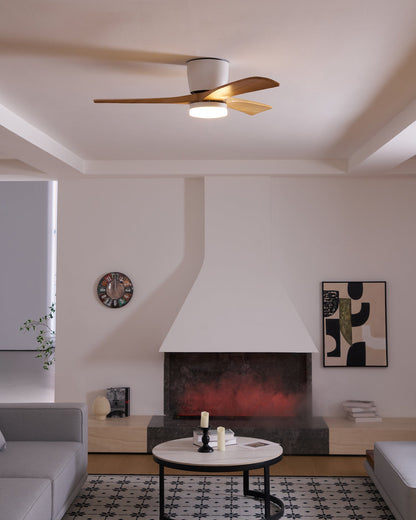Modern Wooden LED Ceiling Fan Light