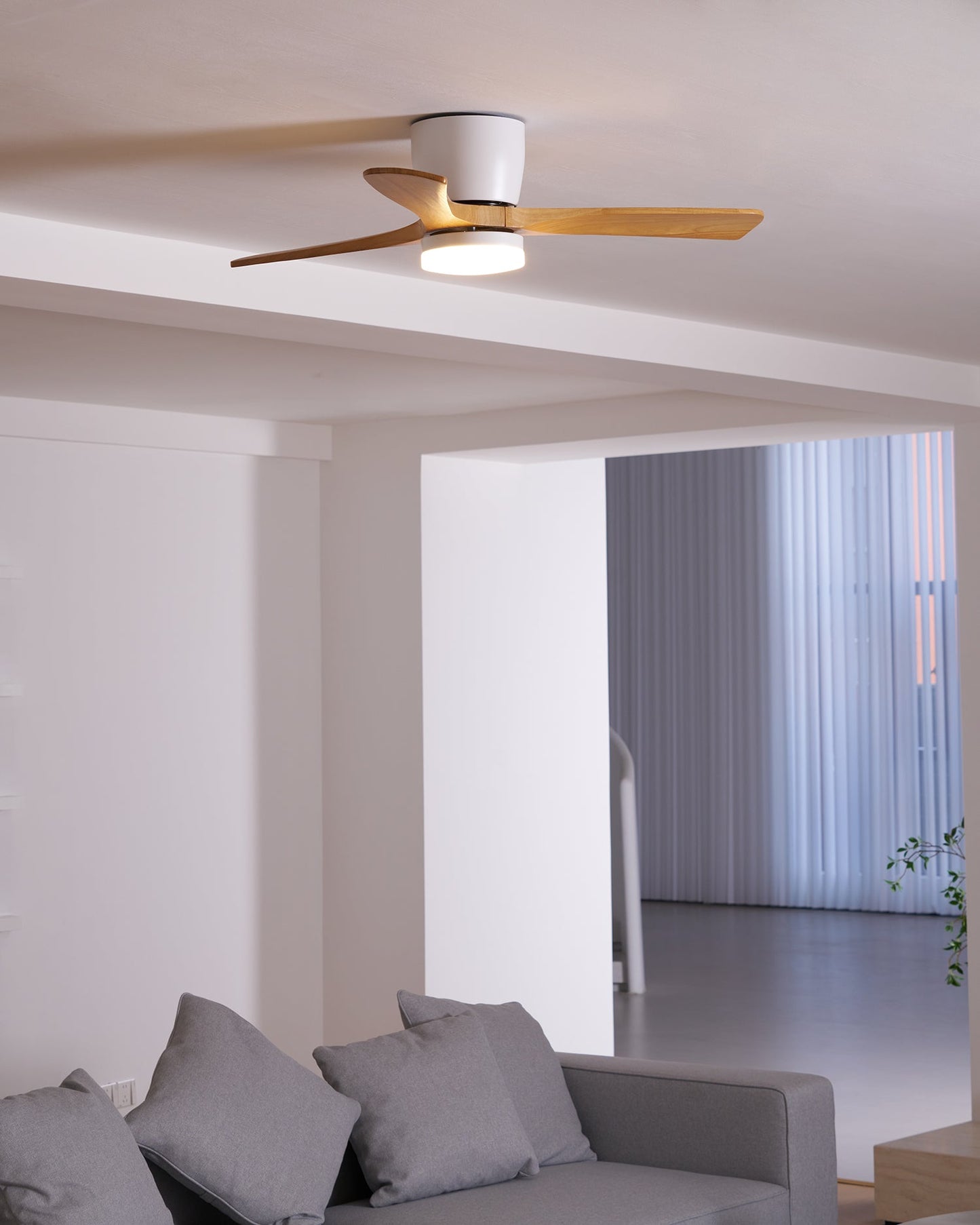 Modern Wooden LED Ceiling Fan Light