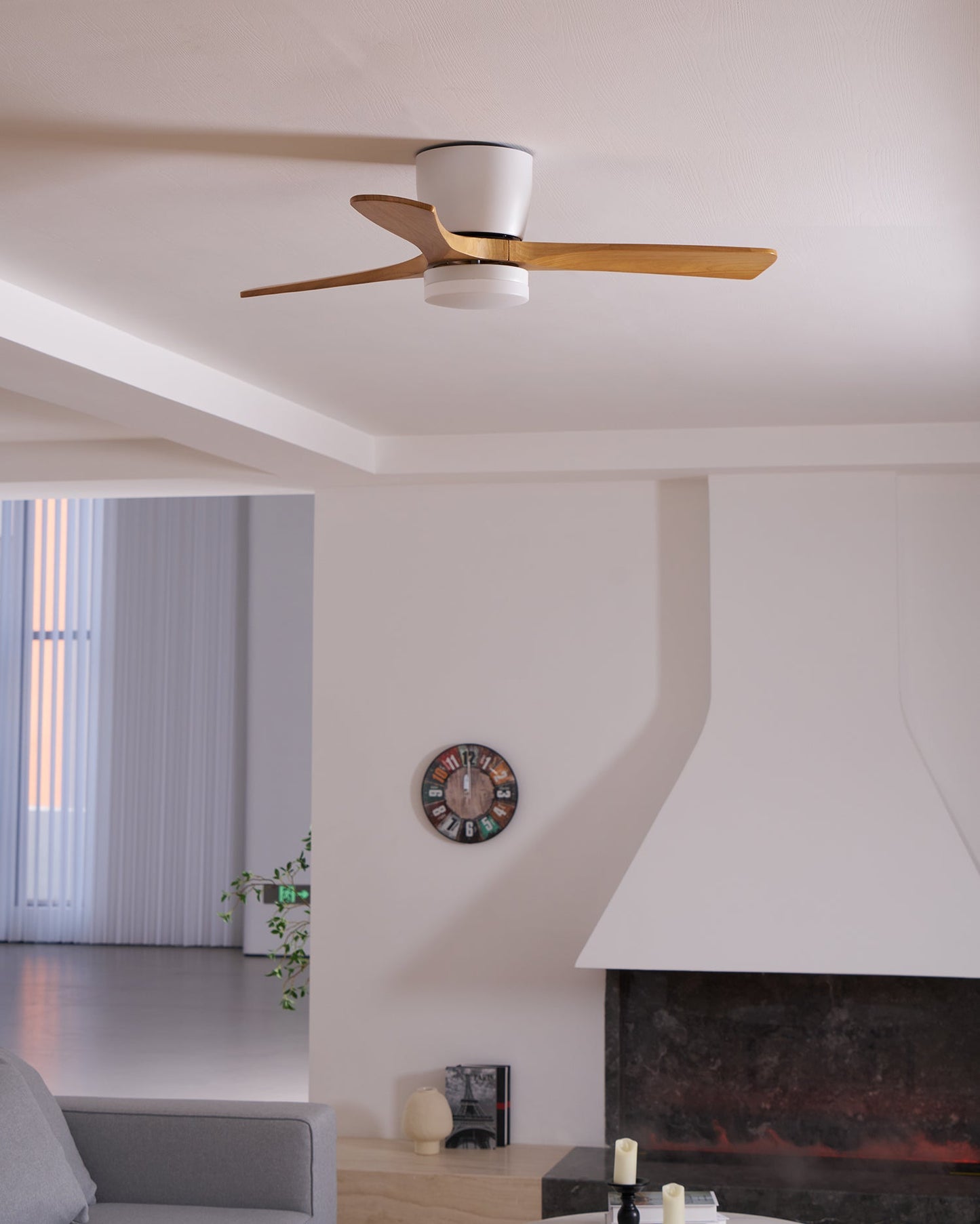 Modern Wooden LED Ceiling Fan Light