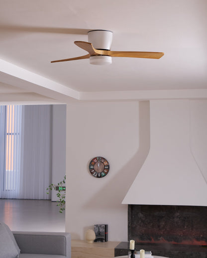Modern Wooden LED Ceiling Fan Light