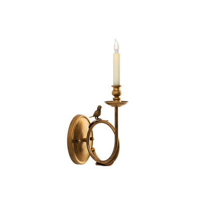 Ornate Brass Candle Wall Sconce