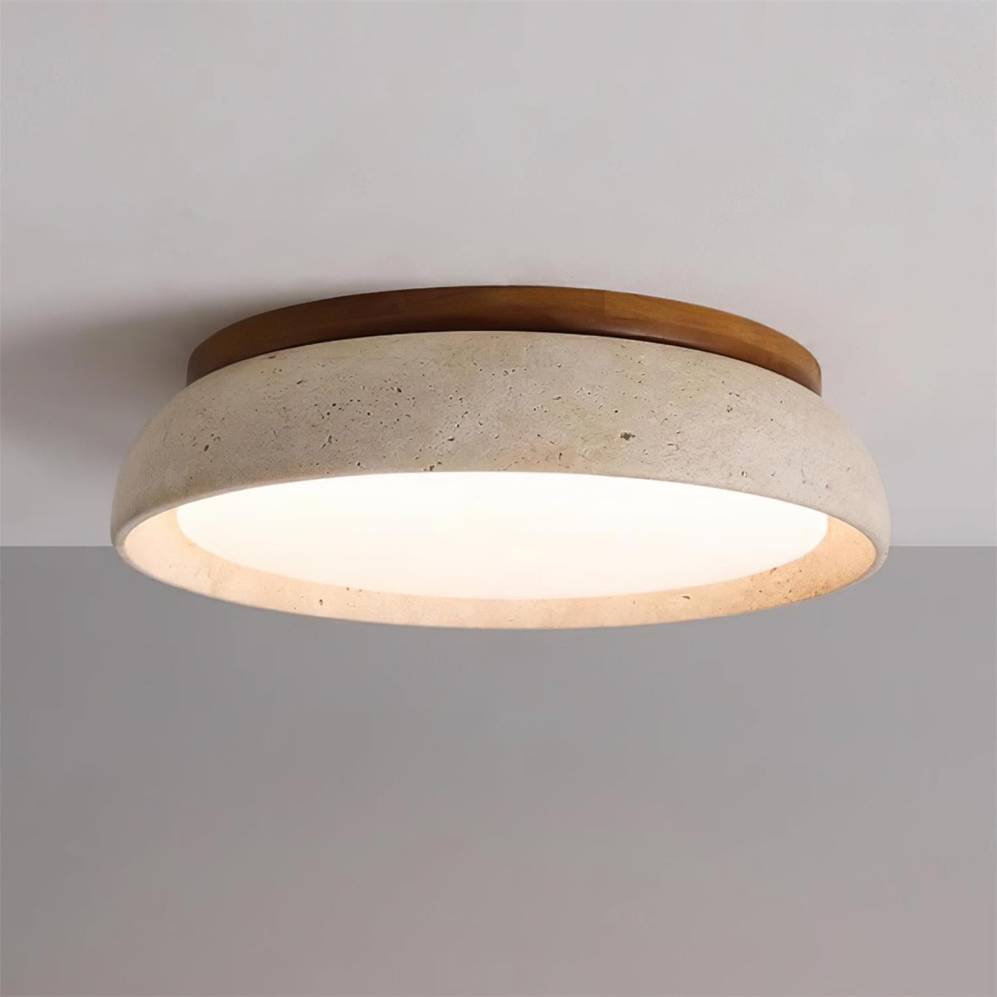 Travertine Stone Flush Ceiling Light