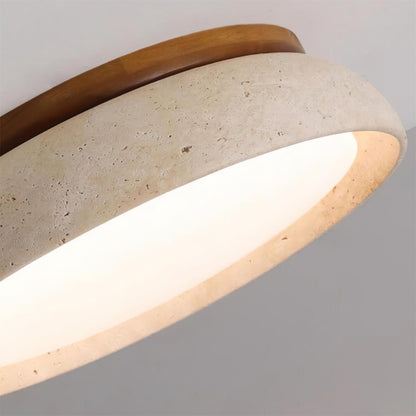 Travertine Stone Flush Ceiling Light