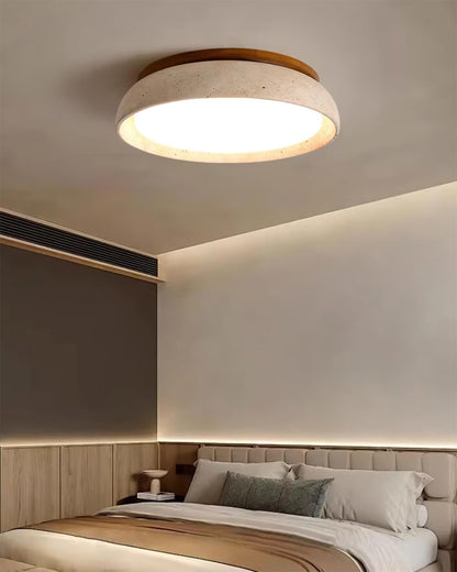 Travertine Stone Flush Ceiling Light