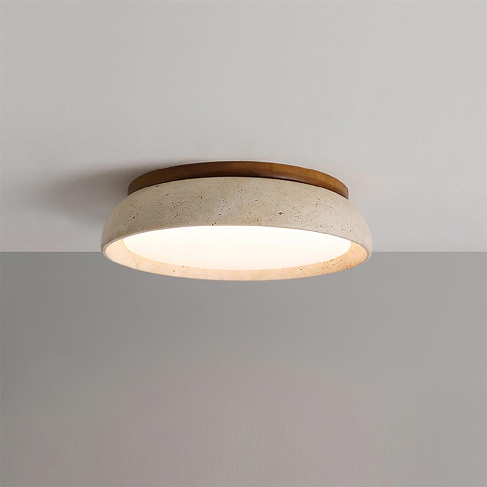 Travertine Stone Flush Ceiling Light