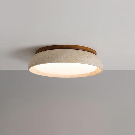 Travertine Stone Flush Ceiling Light