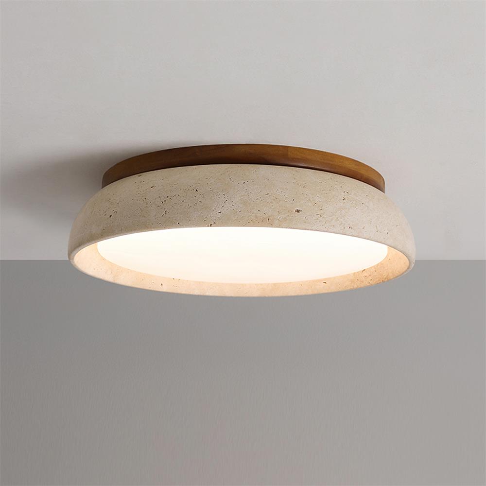 Travertine Stone Flush Ceiling Light