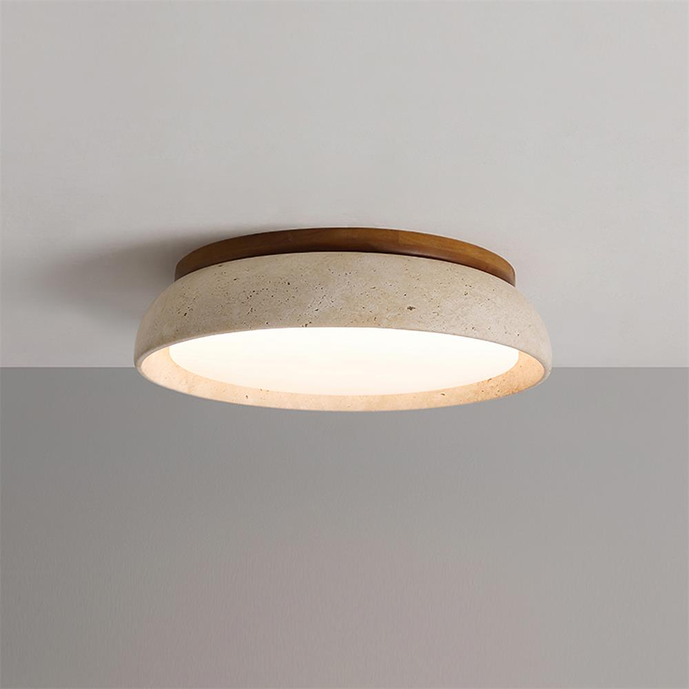 Travertine Stone Flush Ceiling Light
