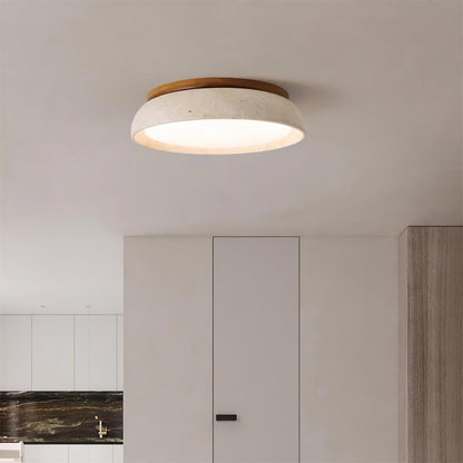 Travertine Stone Flush Ceiling Light