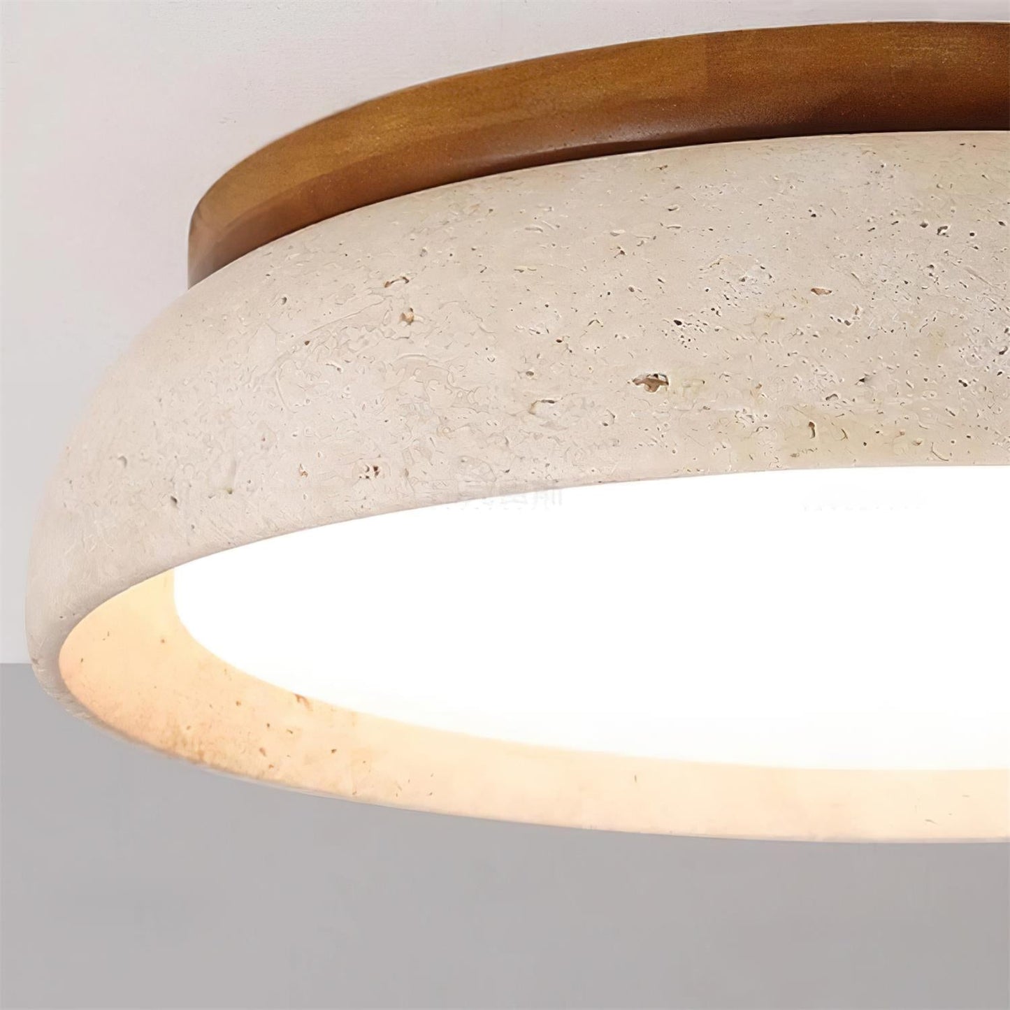 Travertine Stone Flush Ceiling Light