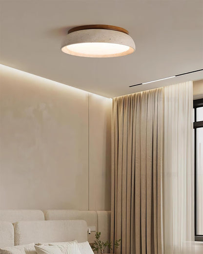 Travertine Stone Flush Ceiling Light