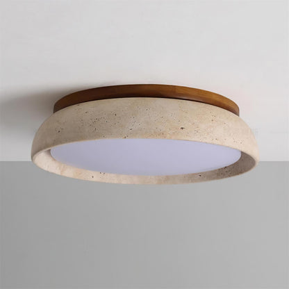 Travertine Stone Flush Ceiling Light