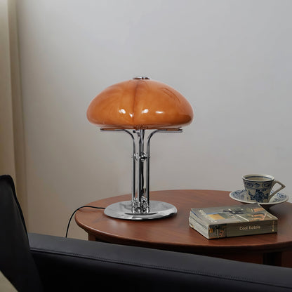 Curved Glass Four-Leaf Table Lamp