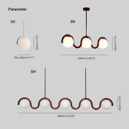 Wavy Linear Glass Chandelier