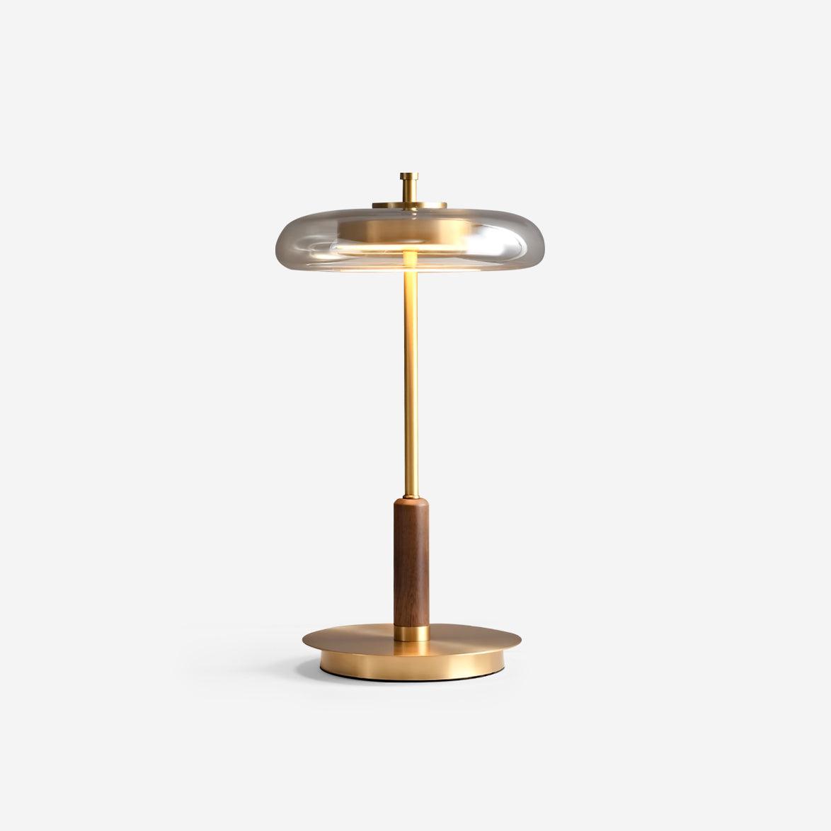 Modern Glass & Brass LED Table Lamp
