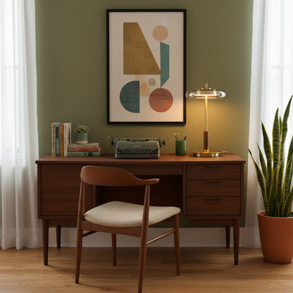 Modern Glass & Brass LED Table Lamp