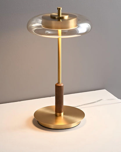 Modern Glass & Brass LED Table Lamp