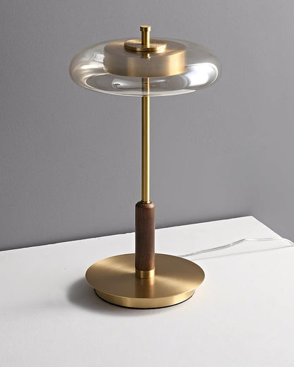 Modern Glass & Brass LED Table Lamp