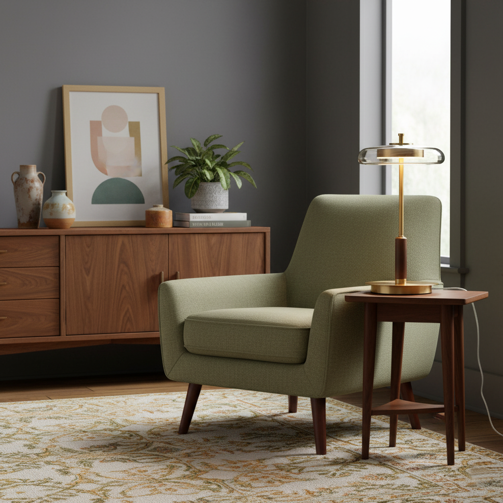 Modern Glass & Brass LED Table Lamp