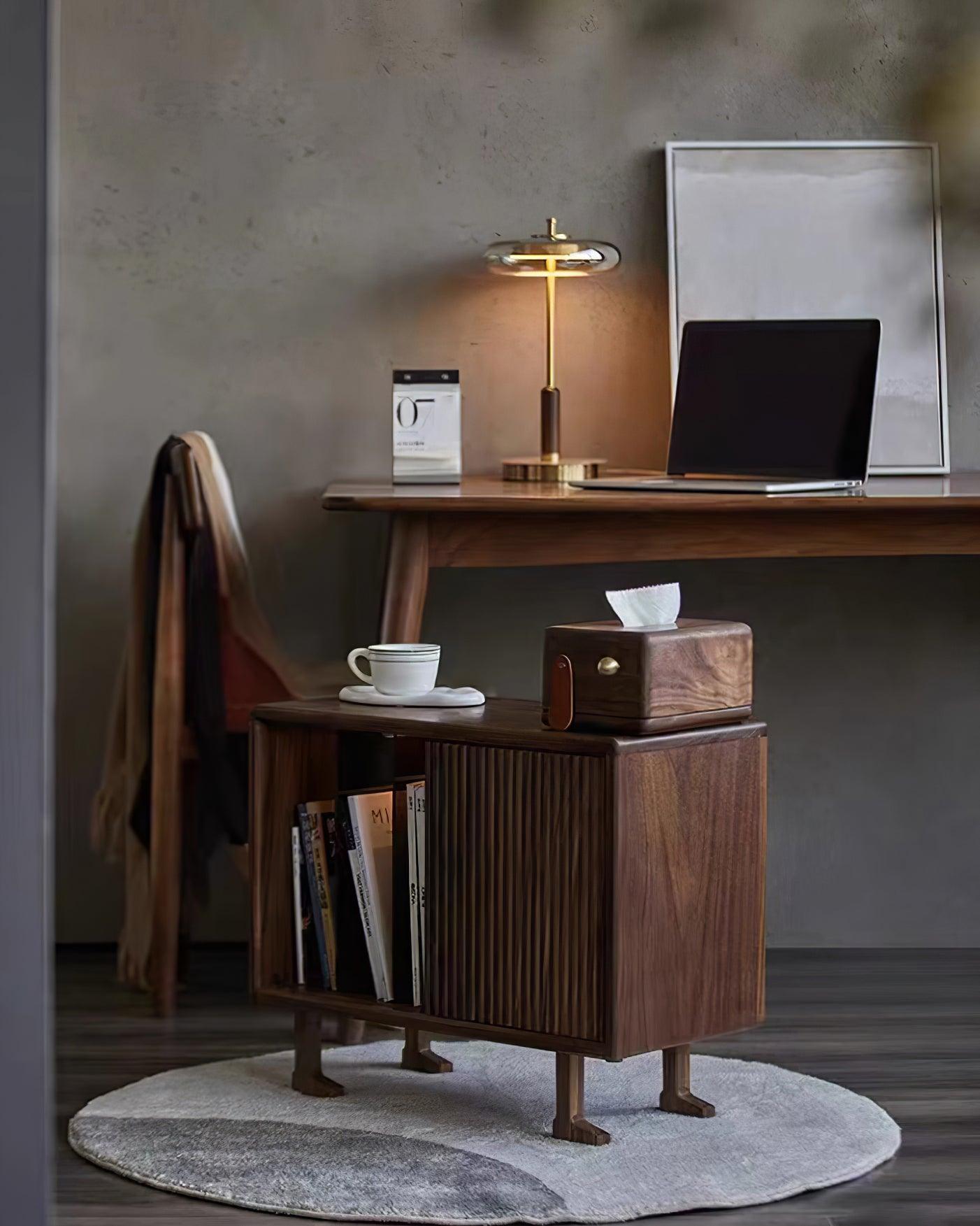 Modern Glass & Brass LED Table Lamp